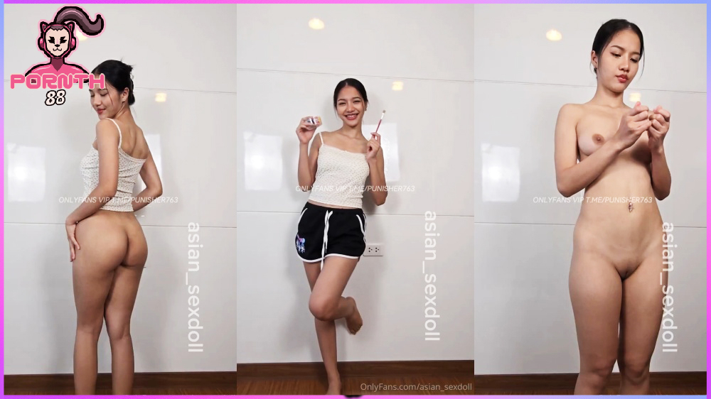 asian_sexdoll คลิปโป๊สาวไทย บอดี้เพ้นท์ ร่างกายกับผนังกำแพง หุ่นดีแก้ผ้าหมดหีเนียนสวยน่าเย็ดสุดๆ